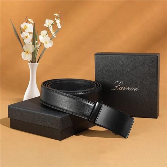 Men's Real Leather Ratchet Dress Casual Belt, Cut to Exact Fit,Elegant Gift Box - Picture 6 of 7